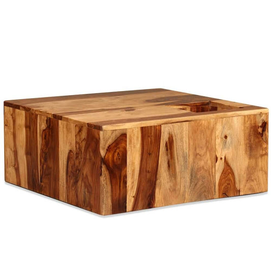 Solid Sheesham Wood Square Coffee Table 27.6"