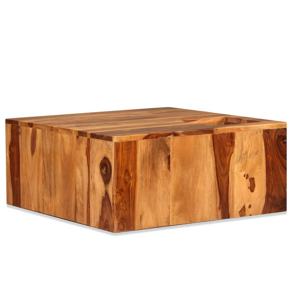 Solid Sheesham Wood Square Coffee Table 27.6"