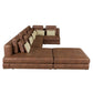 Modular Corner Sectional Sofa with Movable Ottoman in Brown or Black (113")