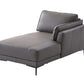 Meka Top Grain Gray Leather Sectional RF Chaise Sofa - Revel Sofa 