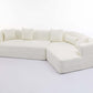 Modular Sectional Modern Minimalist Boucle Sofa, White or Beige 125" - Revel Sofa 