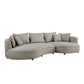 Modern Curved Faux Leather Chaise Sofa Sectional 128" (3 Colors)