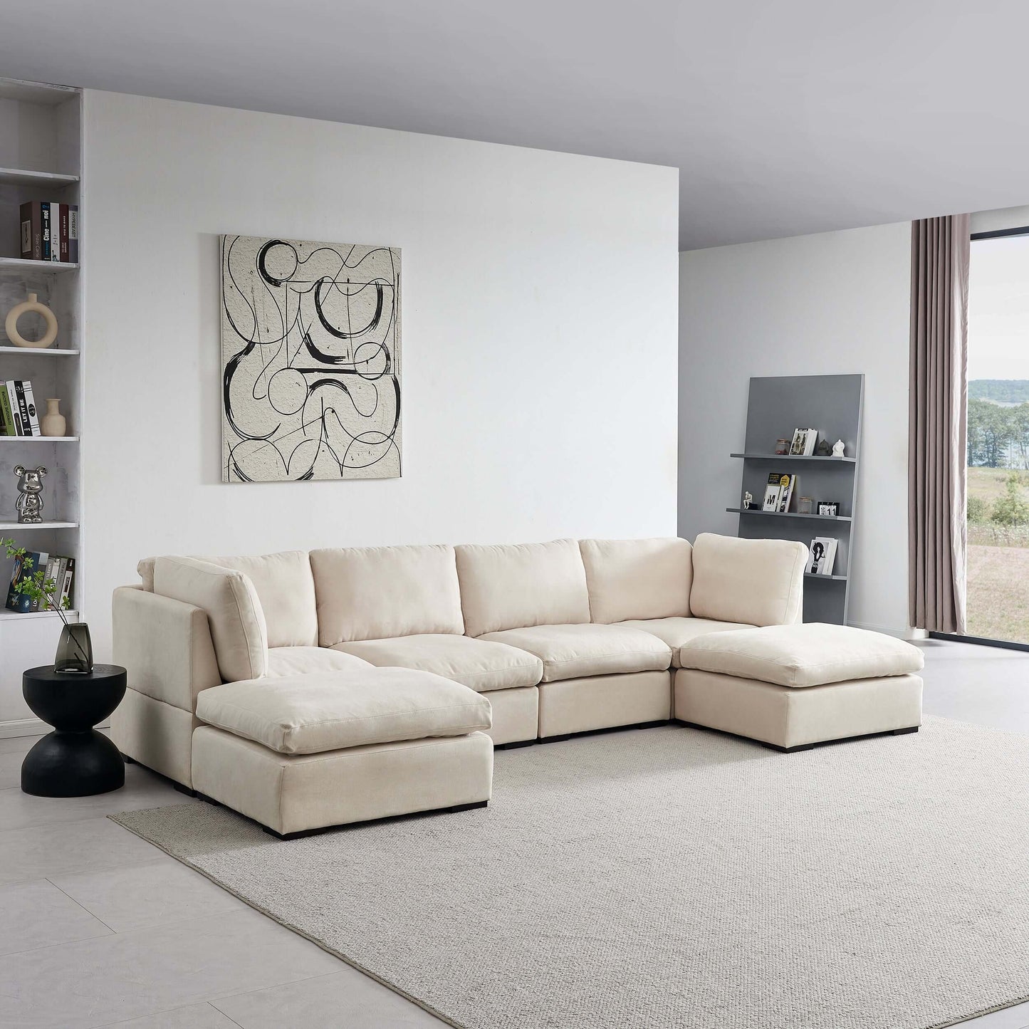 Modern Modular Cloud L Shape or Dual Chaise Sectional Sofa