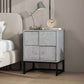 Industrial Geometric 2 Drawer Nightstand in Cement Gray - Revel Sofa 