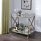 Kristensen Serving Cart, Antique Gold & Mirrored Shelving