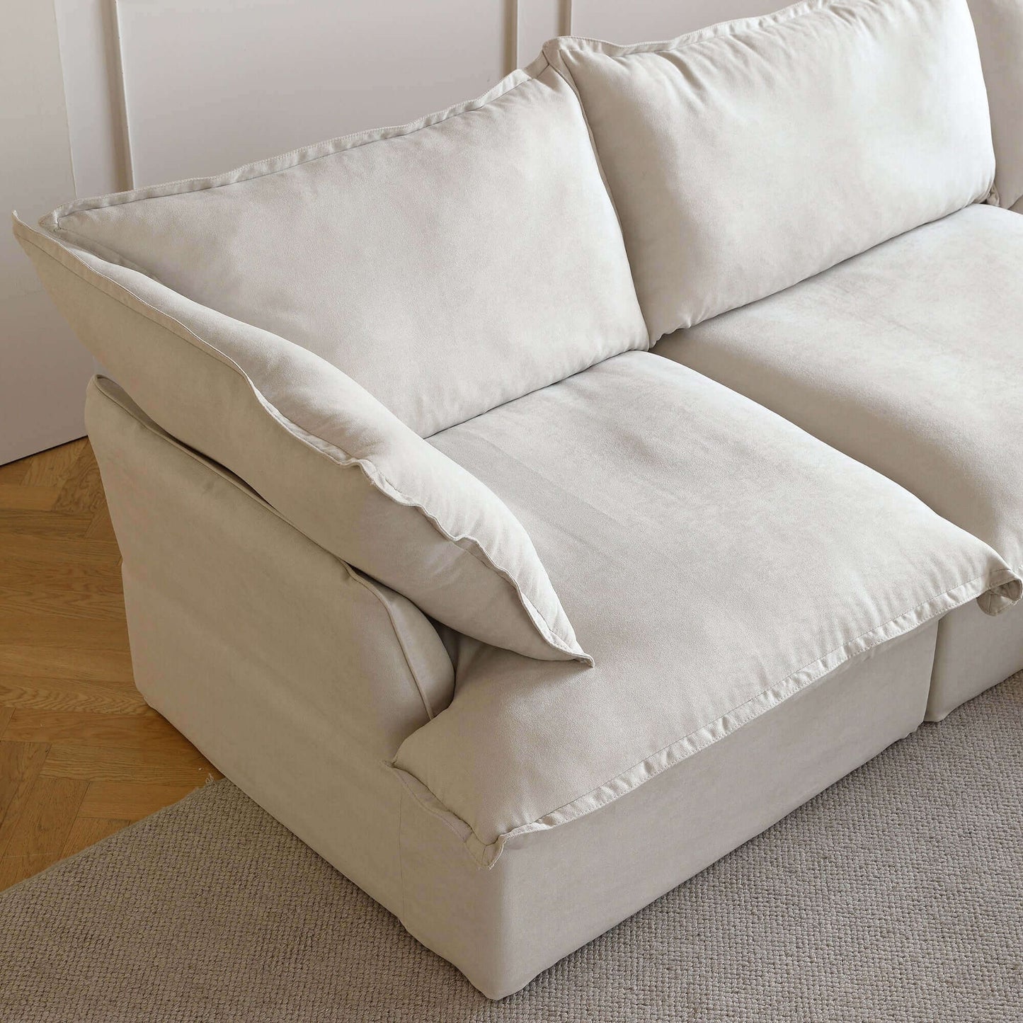 Modular Cloud Comfort Sectional Sofa in Beige or White - Sections Sold Individually - Revel Sofa 