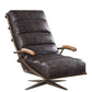 Ekin Channel Tufted Swivel Lounge Chair, Top Grain Leather in Dark Espresso - Revel Sofa 