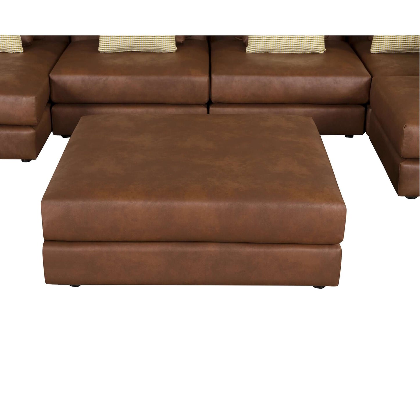 Modular Corner Sectional Sofa with Movable Ottoman in Brown or Black (113")