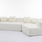 Modular Sectional Modern Minimalist Boucle Sofa, White or Beige 125" - Revel Sofa 