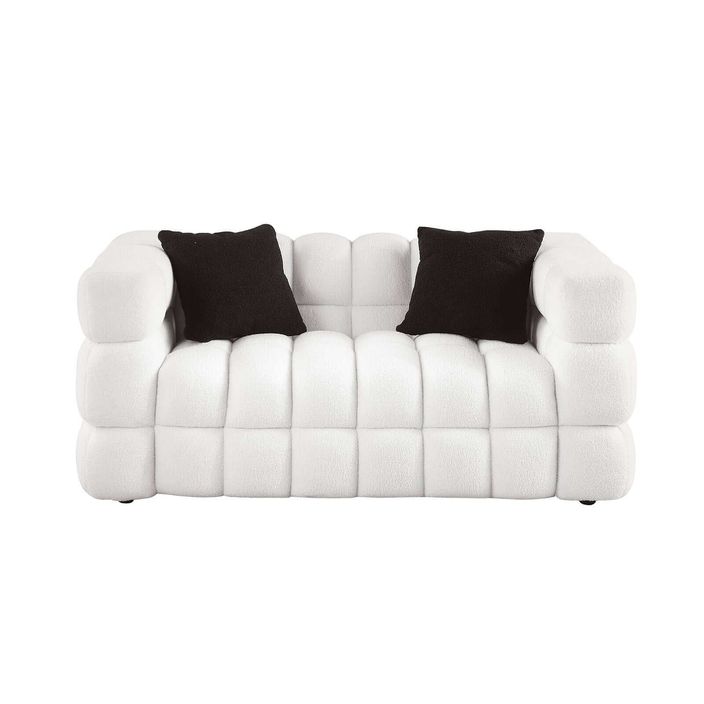 Modern Tufted Marshmallow Boucle Sofa (3 Colors)