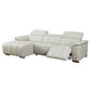 Modern Leather Chaise Sectional Sofa w/ Adjustable Foot & Headrest 113" (2 Colors)