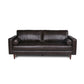 MCM Tufted Genuine Leather 3 Seat Sofa 88"