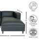 Black Faux Leather Modern L-Shaped Chaise Sofa 84" - Revel Sofa 