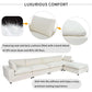 Modular 5 Seat Sectional Cloud Sofa with Ottoman in Beige or Gray (176")