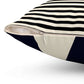 Spun Polyester Square Pillow - Stripped Black & Beige - Revel Sofa 