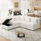 Modular 5pc Sectional Sofa with Storage Ottoman & 5 Throw Pillows - Revel Sofa 