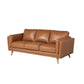 MCM Genuine Tan Leather 3 Seat Sofa 84"