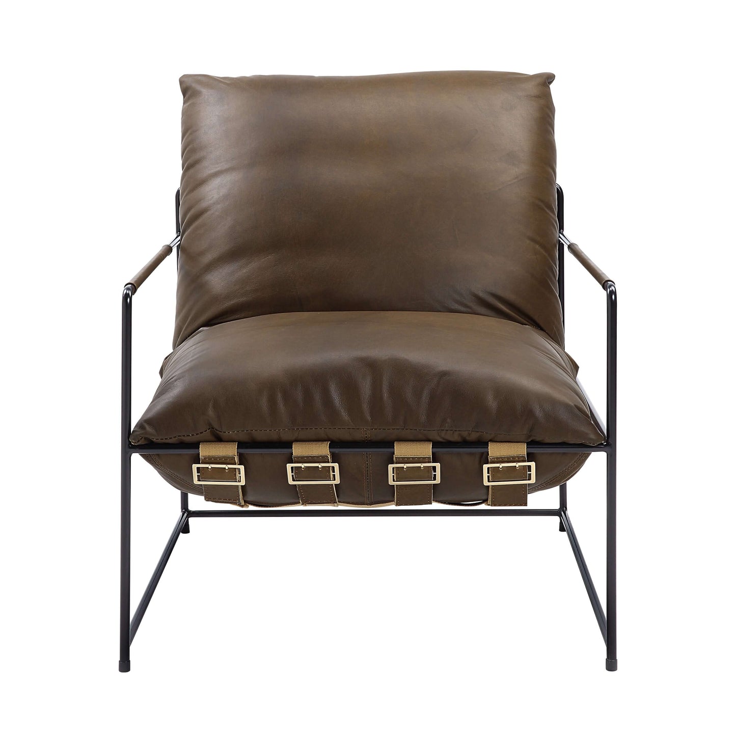 Saturn Top Grain Brown Leather Accent Lounge Chair - Revel Sofa 