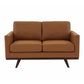 Chester MCM Loveseat Sofa Faux Leather & Birch Wood Base 58" (5 Colors)