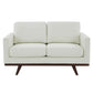 Chester MCM Loveseat Sofa Faux Leather & Birch Wood Base 58" (5 Colors)