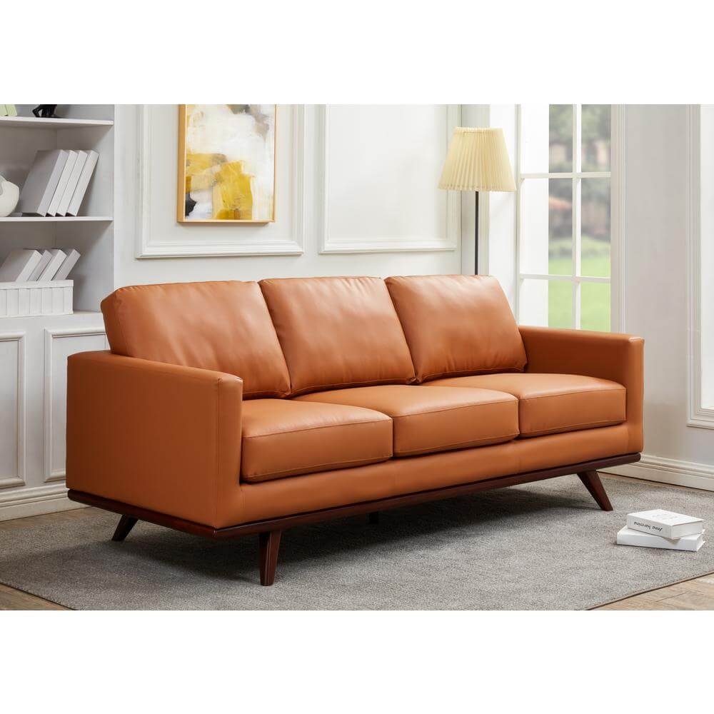 Chester MCM Faux Leather Sofa 83" (5 Colors)