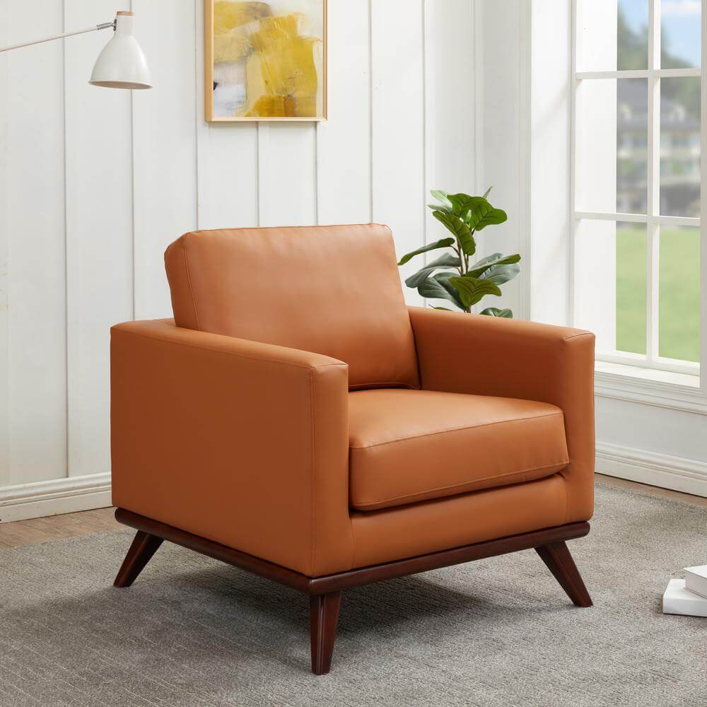 Chester MCM Faux Leather Accent Chair (5 Colors)