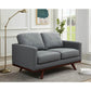 Chester MCM Loveseat Sofa Faux Leather & Birch Wood Base 58" (5 Colors)