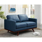 Chester MCM Loveseat Sofa Faux Leather & Birch Wood Base 58" (5 Colors)