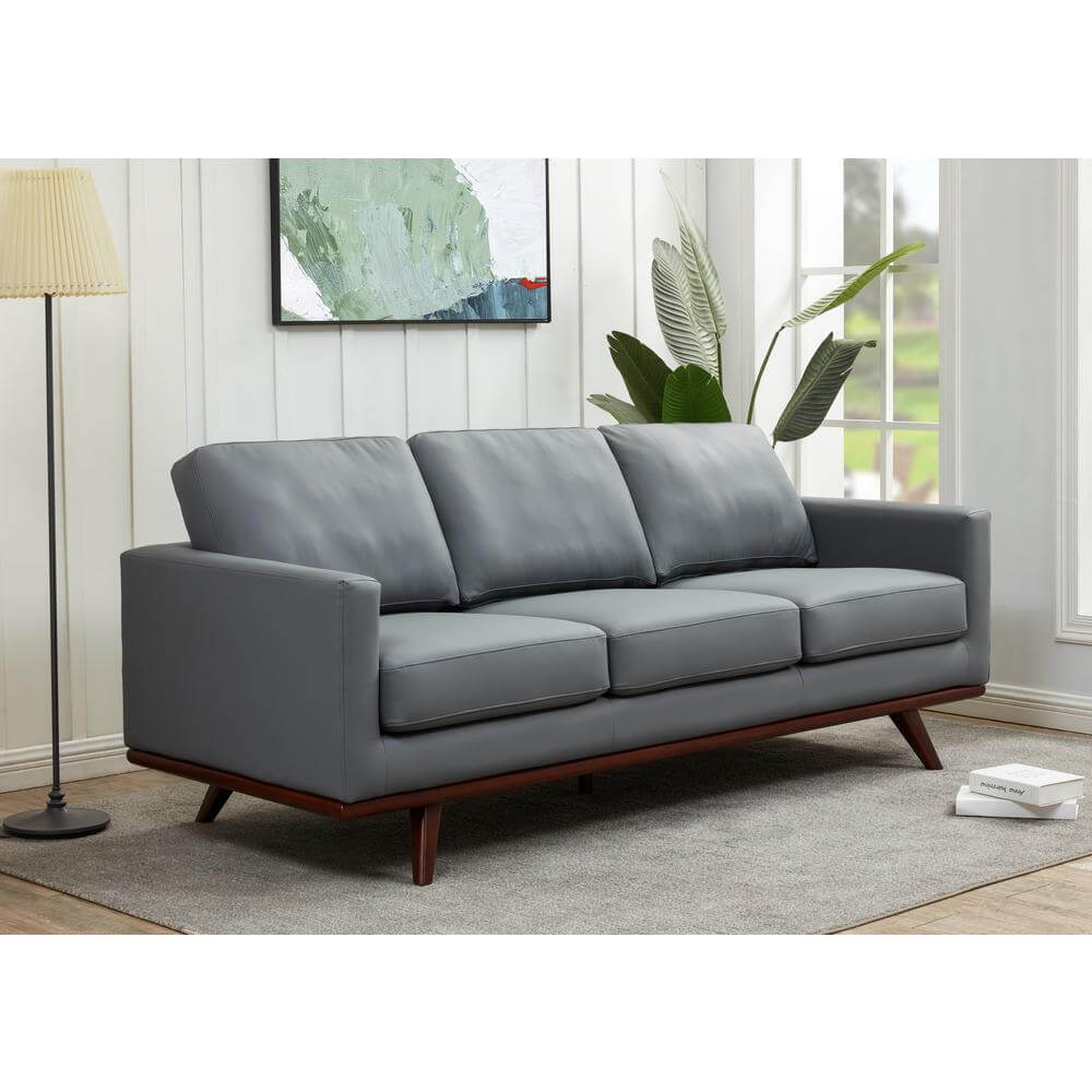 Chester MCM Faux Leather Sofa 83" (5 Colors)