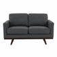 Chester MCM Loveseat Sofa Faux Leather & Birch Wood Base 58" (5 Colors)