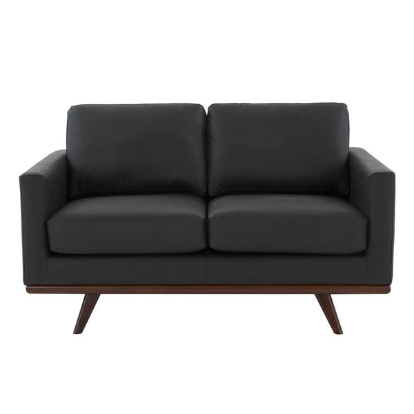 Chester MCM Faux Leather Loveseat Sofa 58