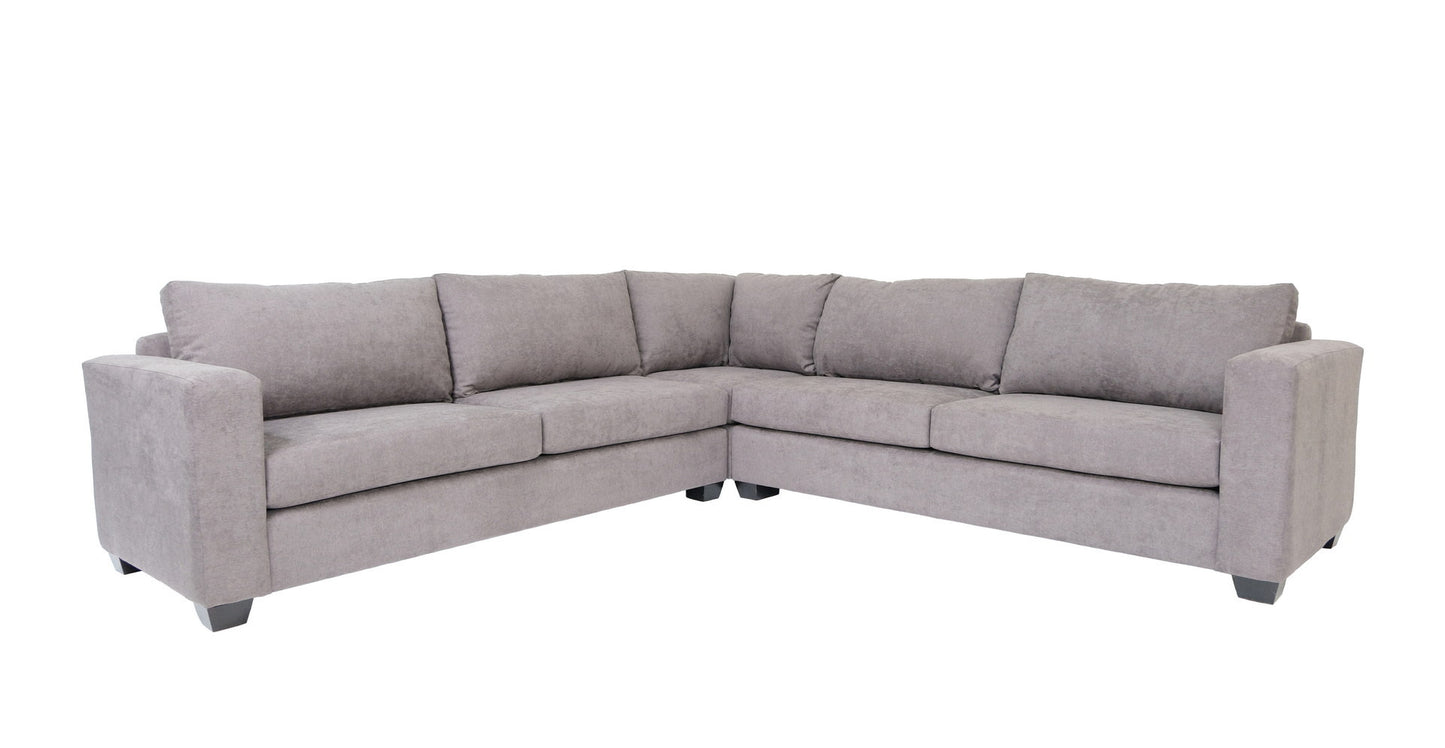 Modern Gray Fabric Sectional Corner Sofa 120"