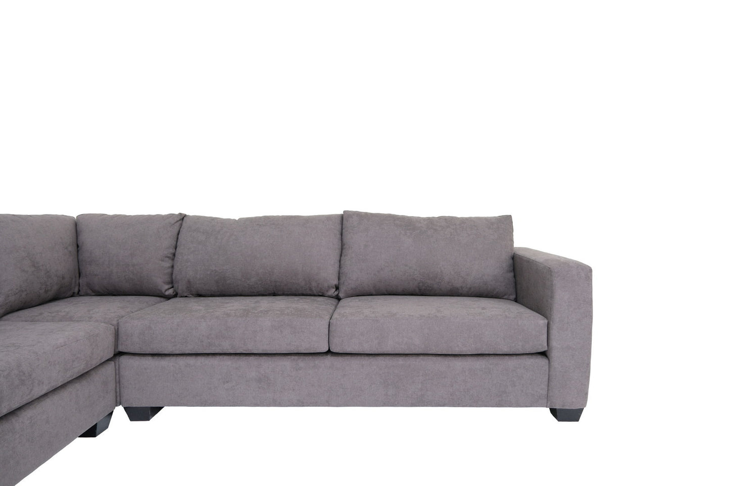 Modern Gray Fabric Sectional Corner Sofa 120"