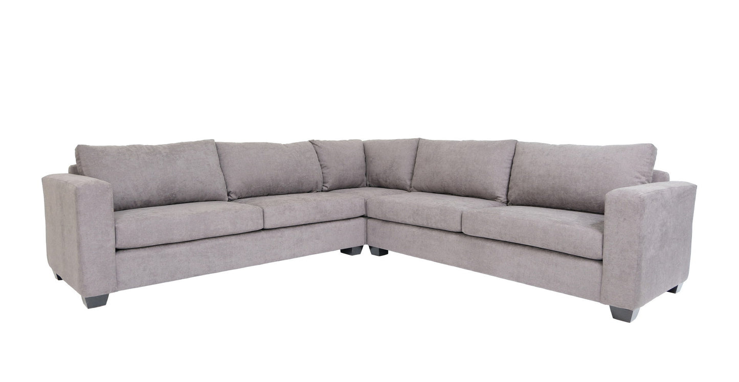 Modern Gray Fabric Sectional Corner Sofa 120"