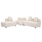 Modern Modular 3-piece Sectional Boucle Sofa in Beige or Gray