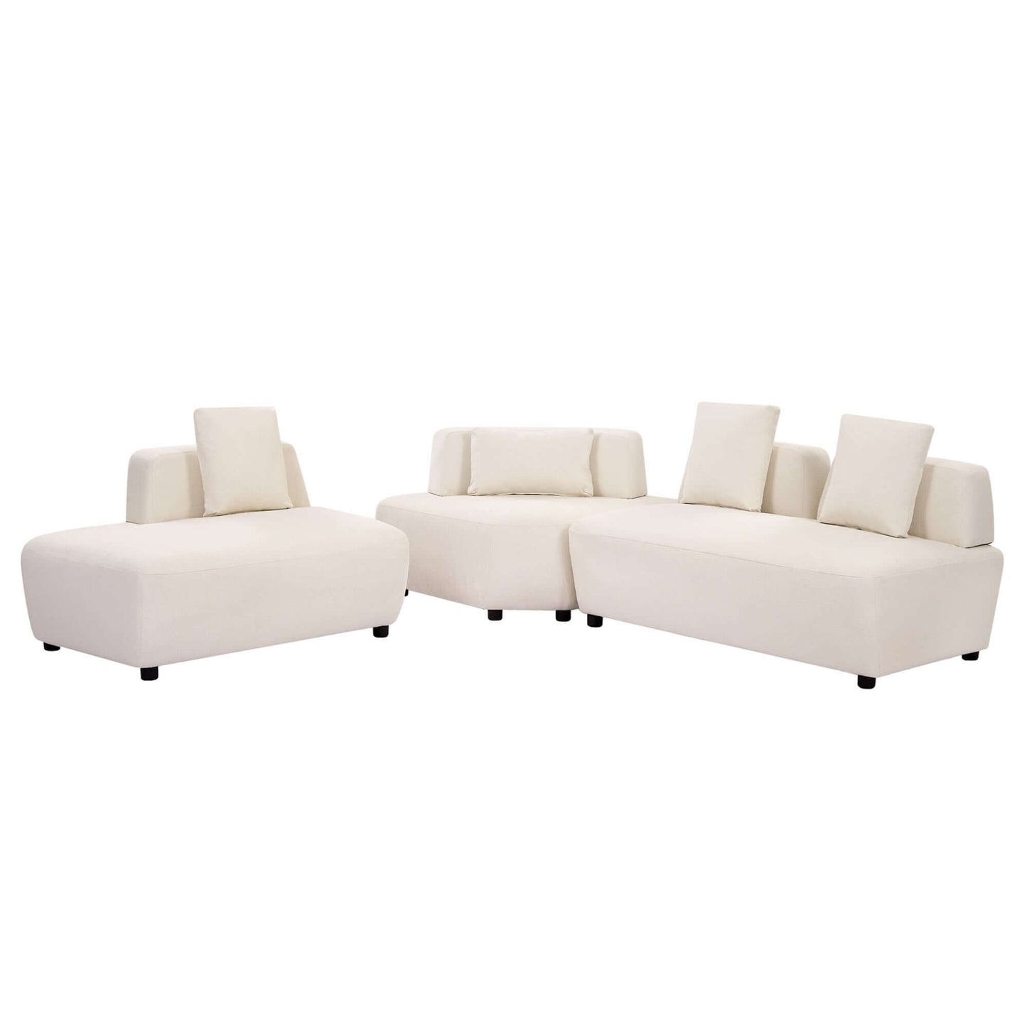 Modern Modular Sectional Boucle Fabric Sofa 92" (2 Colors)