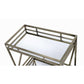 Kristensen Serving Cart, Antique Gold & Mirrored Shelving