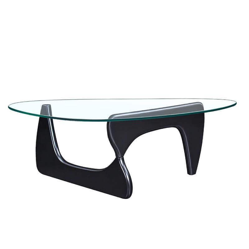 Nero Modern Triangular Glass Top Center Coffee Table - Revel Sofa 