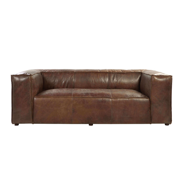 Classic Brancaster Sofa in Retro Brown Top Grain Leather 98 - Revel Sofa 