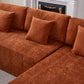 Modern Low Pro Dual Chaise Sectional Sofa in Soft Chenille Fabric 138" (3 Colors)