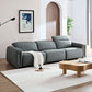 Modern Leather Deep Seated Adjustable Headrest Sofa 123" (2 Colors)