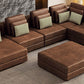 Modular Corner Sectional Sofa with Movable Ottoman in Brown or Black (113")