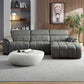 Modern Leather Chaise Sectional Sofa w/ Adjustable Foot & Headrest 113" (2 Colors)