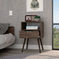 Emma MCM Nightstand - 1 Open Shelf & 1 Drawer, Dark Walnut - Revel Sofa 