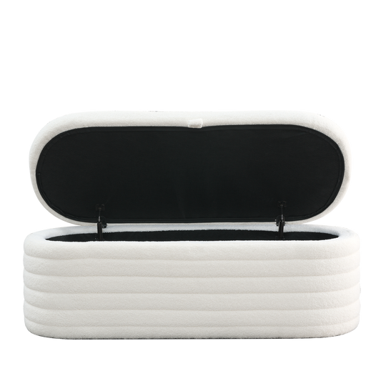 Modern Oval Ottoman Storage Bench 45.5" (6 Colors)