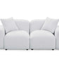 Contemporary Modular Sectional Sofa in Teddy Fabric with Ottoman (4pc) 95" - Revel Sofa 