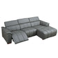 Modern Leather Chaise Sectional Sofa w/ Adjustable Foot & Headrest 113" (2 Colors)