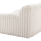 Osterbro Channel Tufted Lounge Accent Chair in Cream White - Revel Sofa 