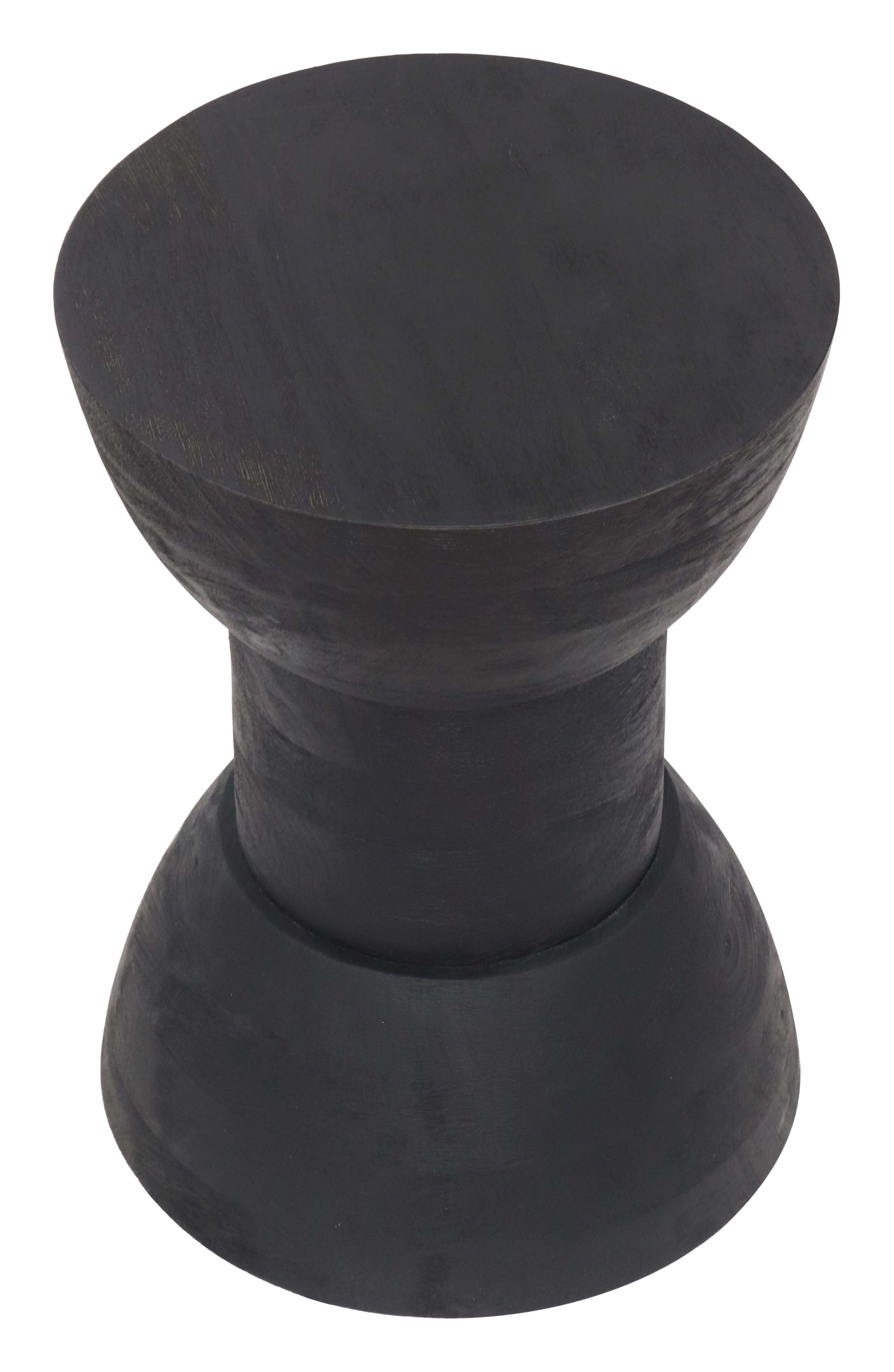 Wisdom Solid Wood Round Side Table, Black 13" - Revel Sofa 