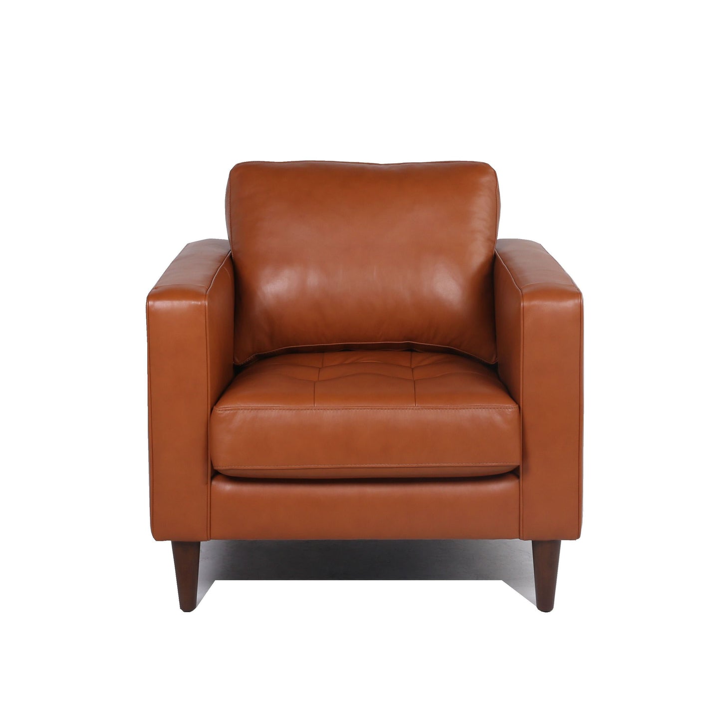 MCM Tufted Square Arm Leather Lounge Chair (2 Colors)